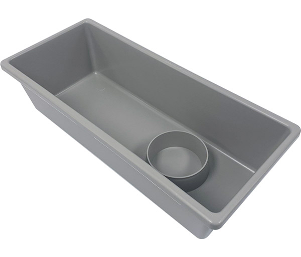 10-Tall Gray Polypropylene Tub with Cup Holder