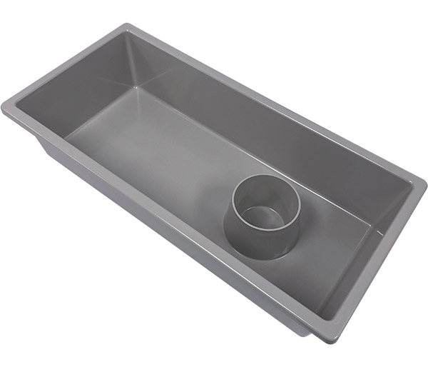 50-Series Gray Tub with Cup Holder